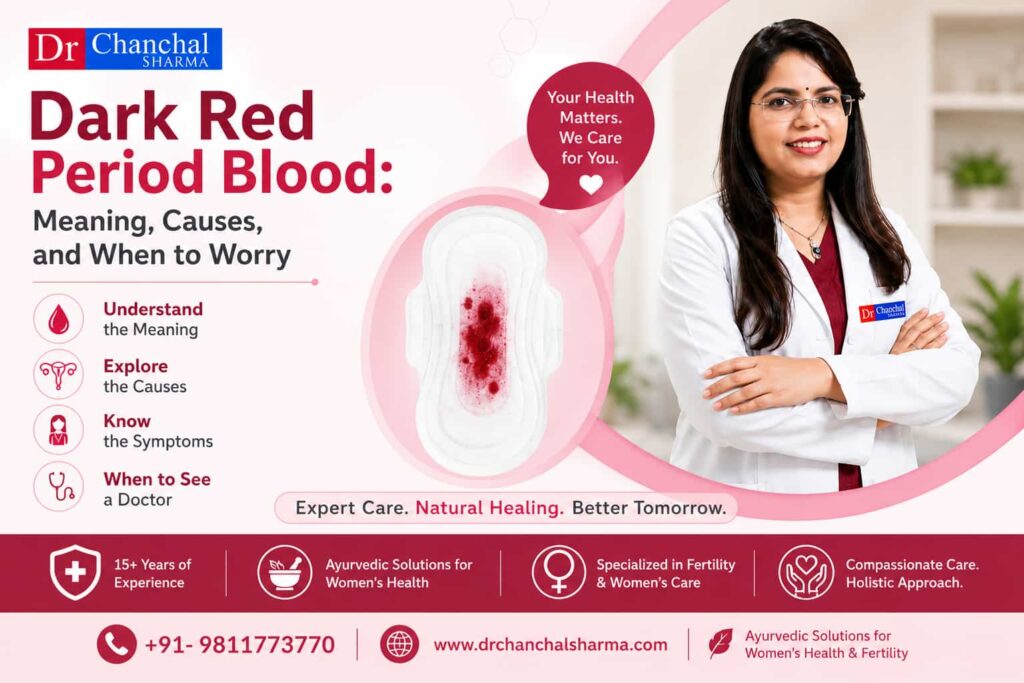 Dark Red Period Blood: Meaning, Causes, and When to Worry
