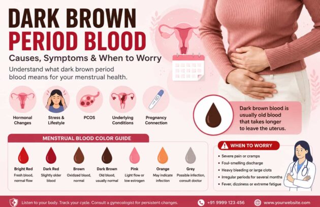 Dr Chanchal Sharma-Dark Brown Period Blood