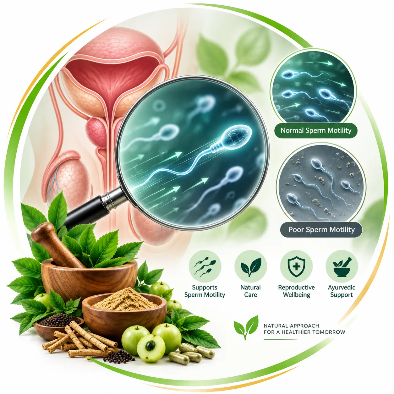 Poor sperm motility and male fertility care