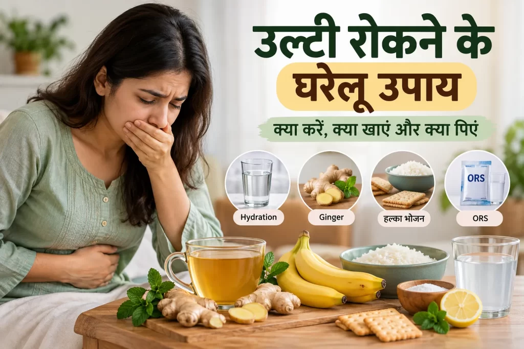 उल्टी रोकने के घरेलू उपाय: क्या करें, क्या खाएं और क्या पिएं