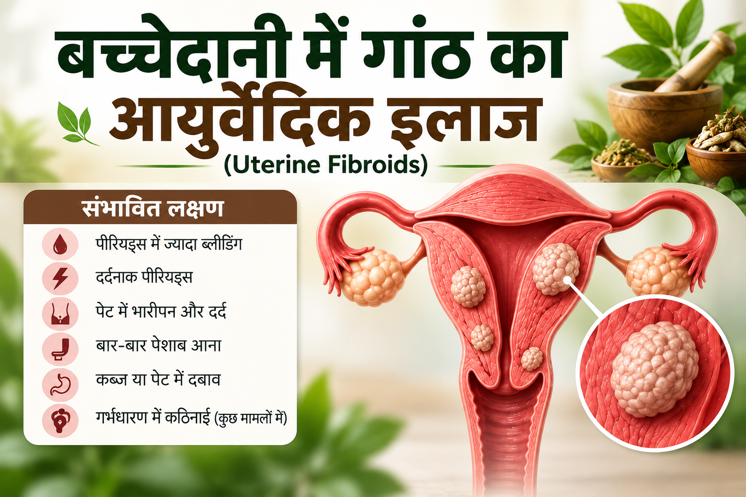 बच्चेदानी में गांठ का आयुर्वेदिक इलाज (Uterine Fibroids)