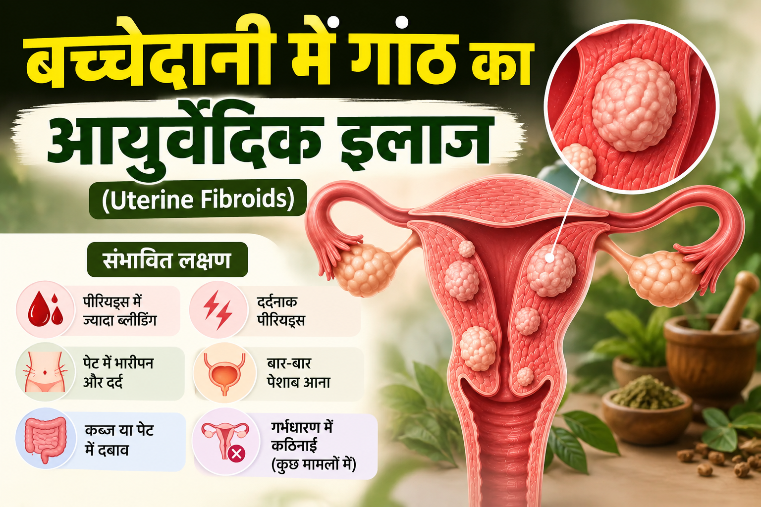 बच्चेदानी में गांठ का आयुर्वेदिक इलाज (Uterine Fibroids)